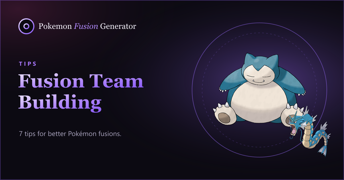 Six fused Pokémon lined up as a team